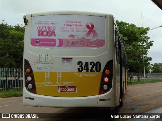 Empresa de Transporte São Judas Tadeu 3420 na cidade de Rio Branco, Acre, Brasil, por Gian Lucas  Santana Zardo. Número da foto: #7139291.