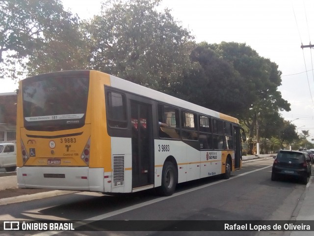 Viação Metrópole Paulista - Zona Leste 3 9883 na cidade de São Paulo, São Paulo, Brasil, por Rafael Lopes de Oliveira. ID da foto: 7138571.