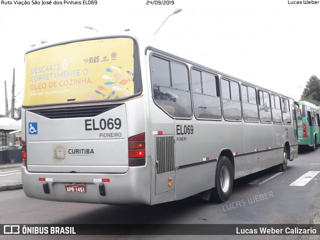 Auto Viação São José dos Pinhais EL069 na cidade de Curitiba, Paraná, Brasil, por Lucas Weber Calizario. Número da foto: #7139854.