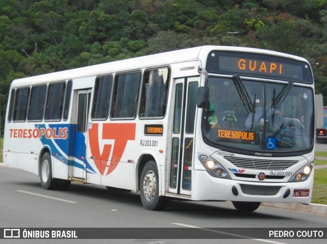 Viação Teresópolis RJ 203.001 na cidade de Teresópolis, Rio de Janeiro, Brasil, por PEDRO COUTO. ID da foto: 7139775.