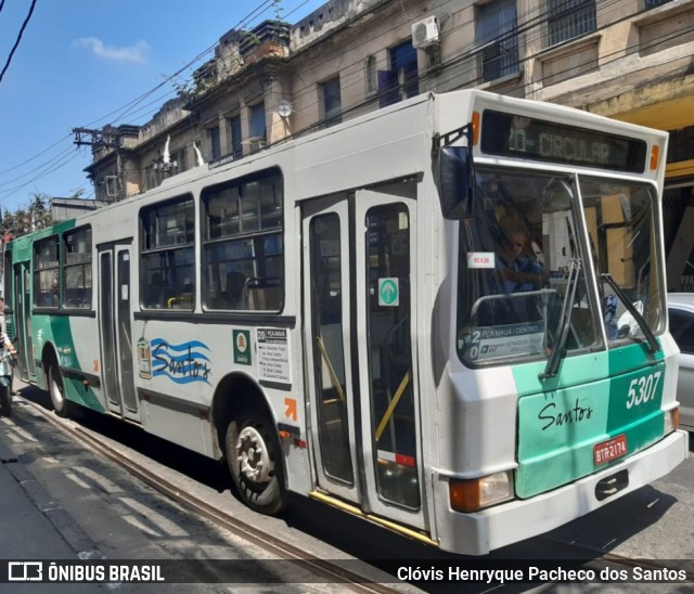 Viação Piracicabana Santos 5307 na cidade de Santos, São Paulo, Brasil, por Clóvis Henryque Pacheco dos Santos. Número da foto: #7139618.