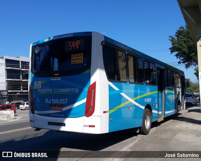 Viação Ponte Coberta RJ 190.057 na cidade de Seropédica, Rio de Janeiro, Brasil, por José Saturnino. Número da foto: #7139748.