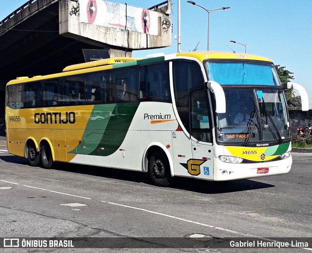 Empresa Gontijo de Transportes 14655 na cidade de Rio de Janeiro, Rio de Janeiro, Brasil, por Gabriel Henrique Lima. ID da foto: 7139524.