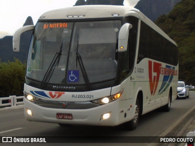 Viação Teresópolis RJ 203.021 na cidade de Teresópolis, Rio de Janeiro, Brasil, por PEDRO COUTO. Número da foto: #7139773.