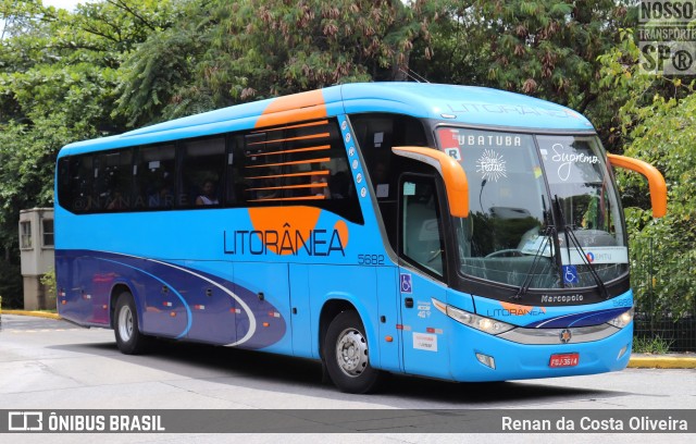 Litorânea Transportes Coletivos 5682 na cidade de São Paulo, São Paulo, Brasil, por Renan da Costa Oliveira. ID da foto: 7141105.