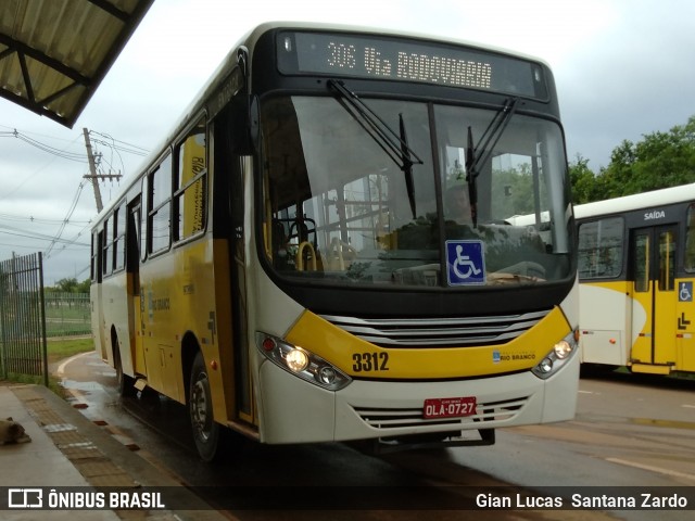 Empresa de Transporte São Judas Tadeu 3312 na cidade de Rio Branco, Acre, Brasil, por Gian Lucas  Santana Zardo. ID da foto: 7142516.