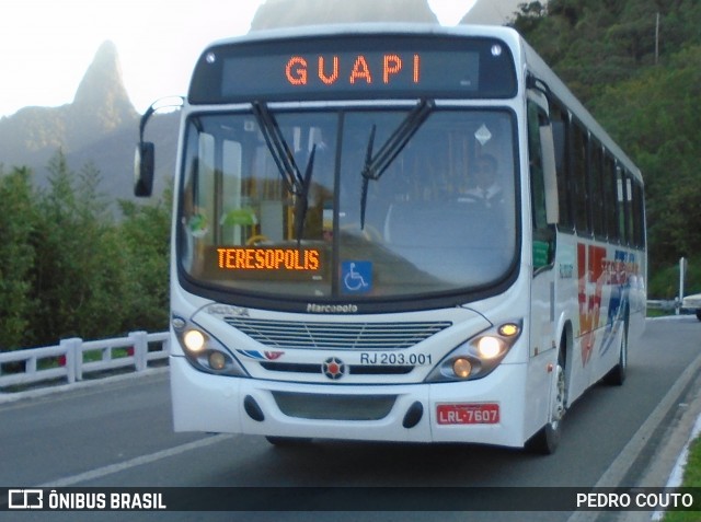 Viação Teresópolis RJ 203.001 na cidade de Teresópolis, Rio de Janeiro, Brasil, por PEDRO COUTO. ID da foto: 7142877.