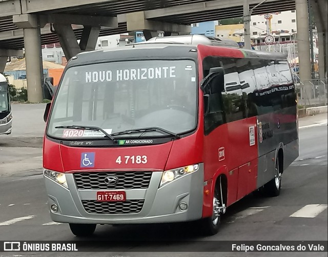 Pêssego Transportes 4 7183 na cidade de São Paulo, São Paulo, Brasil, por Felipe Goncalves do Vale. ID da foto: 7150504.