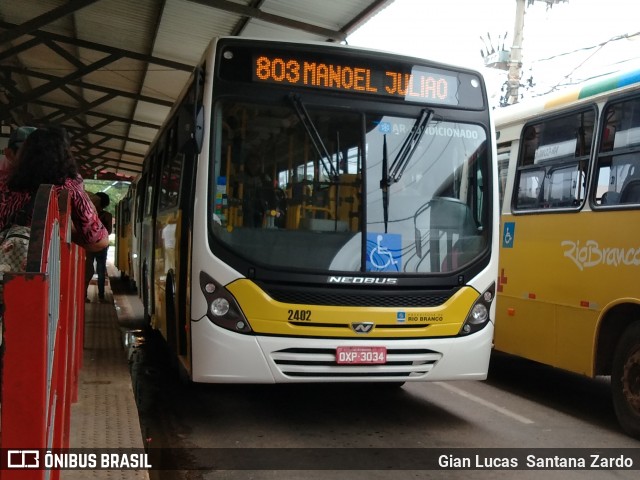 Auto Viação Floresta 2402 na cidade de Rio Branco, Acre, Brasil, por Gian Lucas  Santana Zardo. ID da foto: 7148565.