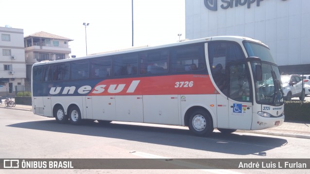 Unesul de Transportes 3726 na cidade de Balneário Camboriú, Santa Catarina, Brasil, por André Luis L Furlan. ID da foto: 7151039.