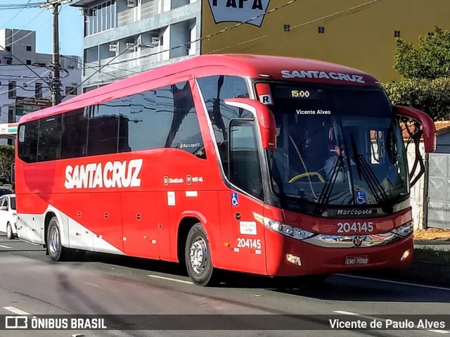 Viação Santa Cruz 204145 na cidade de Aparecida, São Paulo, Brasil, por Vicente de Paulo Alves. Número da foto: #7149813.