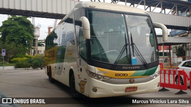 Empresa Gontijo de Transportes 18010 na cidade de Rio de Janeiro, Rio de Janeiro, Brasil, por Marcus Vinicius Lara Silva. Número da foto: #7153275.