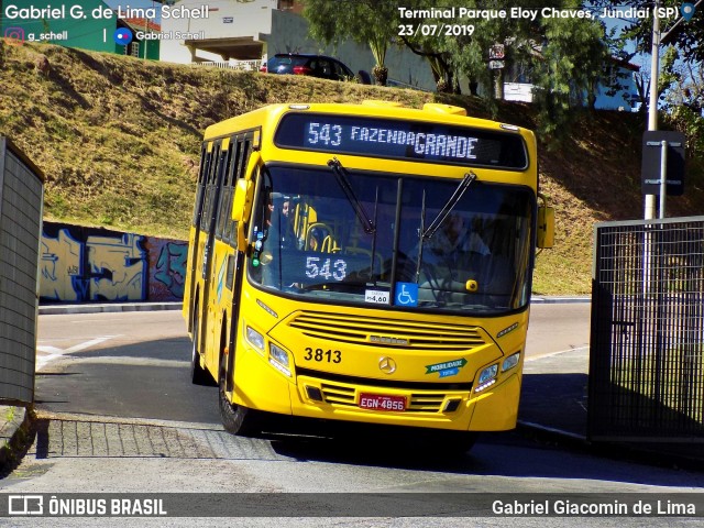 Auto Ônibus Três Irmãos 3813 na cidade de Jundiaí, São Paulo, Brasil, por Gabriel Giacomin de Lima. Número da foto: #7153055.