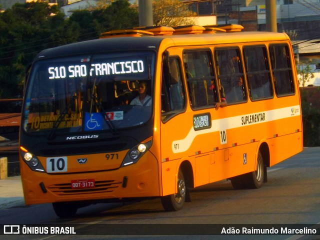 Transporte Suplementar de Belo Horizonte 971 na cidade de Belo Horizonte, Minas Gerais, Brasil, por Adão Raimundo Marcelino. ID da foto: 7153431.