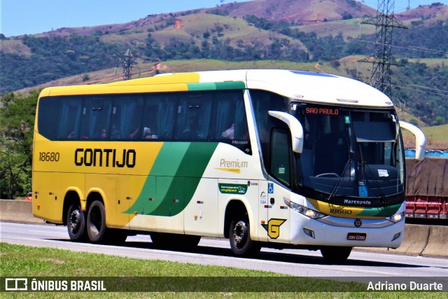 Empresa Gontijo de Transportes 18680 na cidade de Roseira, São Paulo, Brasil, por Adriano Duarte. Número da foto: #7155411.