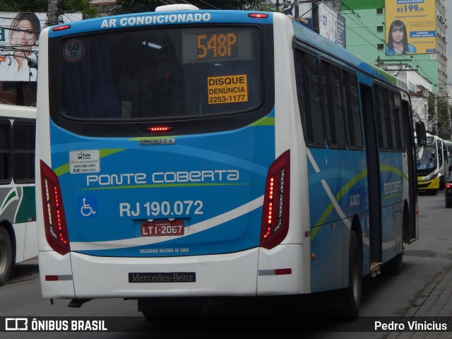 Viação Ponte Coberta RJ 190.072 na cidade de Nova Iguaçu, Rio de Janeiro, Brasil, por Pedro Vinicius. Número da foto: #7154999.