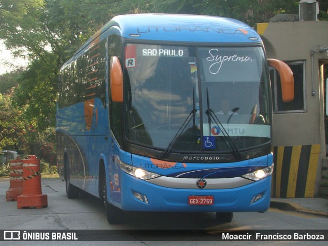 Litorânea Transportes Coletivos 5985 na cidade de São Paulo, São Paulo, Brasil, por Moaccir  Francisco Barboza. ID da foto: 7157283.