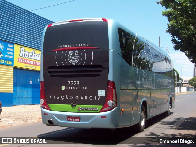 Viação Garcia 7228 na cidade de Apucarana, Paraná, Brasil, por Emanoel Diego.. ID da foto: 7156783.