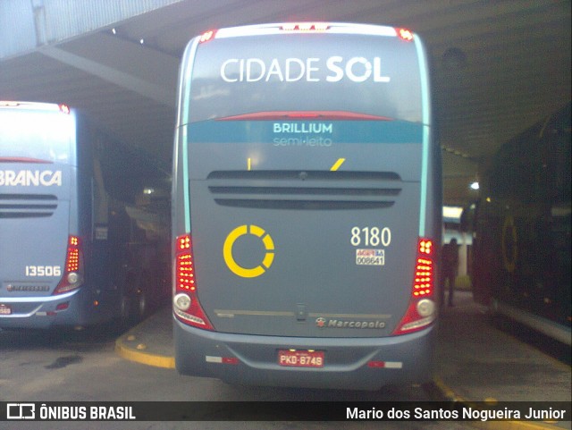 Viação Cidade Sol 8180 na cidade de Salvador, Bahia, Brasil, por Mario dos Santos Nogueira Junior. Número da foto: #7156995.