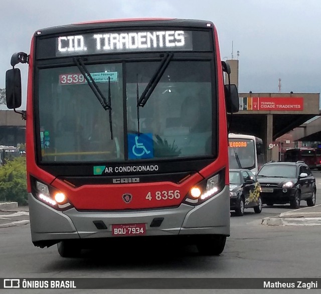 Express Transportes Urbanos Ltda 4 8356 na cidade de São Paulo, São Paulo, Brasil, por Matheus Zaghi. ID da foto: 7157763.