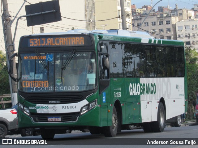 Viação Galo Branco RJ 181.084 na cidade de Niterói, Rio de Janeiro, Brasil, por Anderson Sousa Feijó. ID da foto: 7158789.