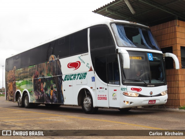 Eucatur - Empresa União Cascavel de Transportes e Turismo 4221 na cidade de Cascavel, Paraná, Brasil, por Carlos Kircheim. ID da foto: 7159342.