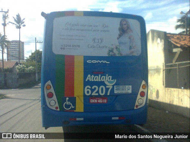 Viação Atalaia Transportes 6207 na cidade de Aracaju, Sergipe, Brasil, por Mario dos Santos Nogueira Junior. ID da foto: 7108489.