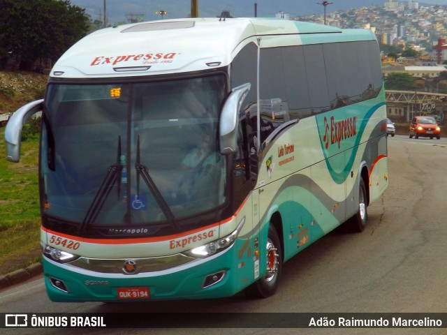 Expressa Turismo 55420 na cidade de Belo Horizonte, Minas Gerais, Brasil, por Adão Raimundo Marcelino. ID da foto: 7162774.