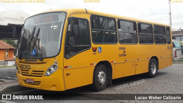Transporte Coletivo Glória BC933 na cidade de Curitiba, Paraná, Brasil, por Lucas Weber Calizario. Número da foto: #7159991.
