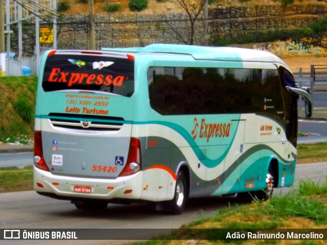 Expressa Turismo 55420 na cidade de Belo Horizonte, Minas Gerais, Brasil, por Adão Raimundo Marcelino. ID da foto: 7162787.