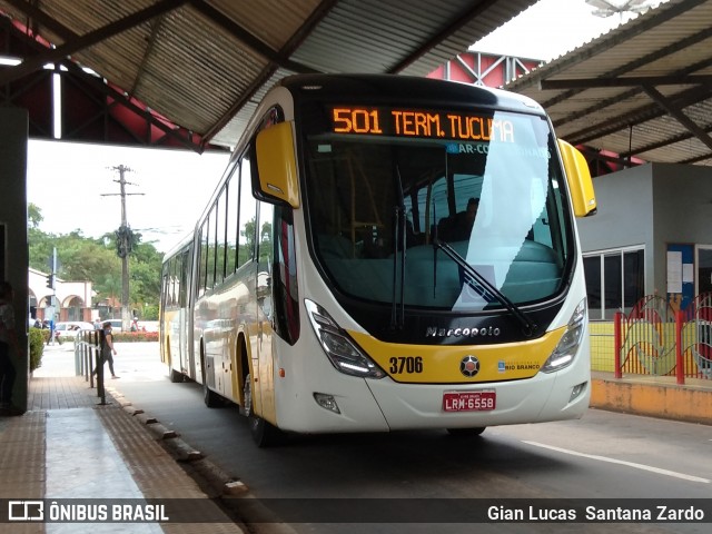 Empresa de Transporte São Judas Tadeu 3706 na cidade de Rio Branco, Acre, Brasil, por Gian Lucas  Santana Zardo. ID da foto: 7161318.