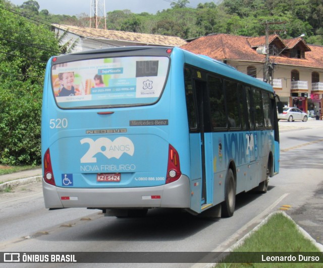 FAOL - Friburgo Auto Ônibus 520 na cidade de Nova Friburgo, Rio de Janeiro, Brasil, por Leonardo Durso. ID da foto: 7163535.