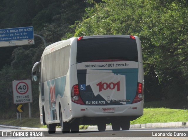 Auto Viação 1001 RJ 108.472 na cidade de Cachoeiras de Macacu, Rio de Janeiro, Brasil, por Leonardo Durso. Número da foto: #7166329.