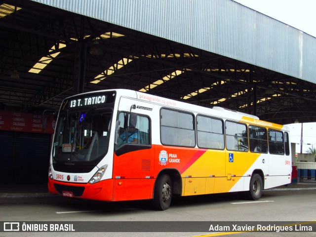 Viação Piracicabana Praia Grande 3805 na cidade de Praia Grande, São Paulo, Brasil, por Adam Xavier Rodrigues Lima. Número da foto: #7166848.