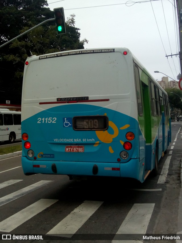 Santa Zita Transportes Coletivos 21152 na cidade de Vitória, Espírito Santo, Brasil, por Matheus Friedrich. ID da foto: 7166794.