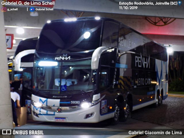 Empresa de Ônibus Nossa Senhora da Penha 59080 na cidade de Joinville, Santa Catarina, Brasil, por Gabriel Giacomin de Lima. Número da foto: #7170530.