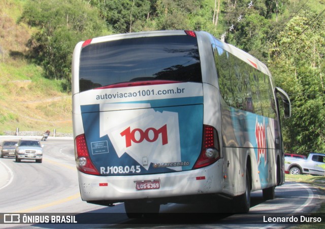 Auto Viação 1001 RJ 108.045 na cidade de Nova Friburgo, Rio de Janeiro, Brasil, por Leonardo Durso. ID da foto: 7169327.