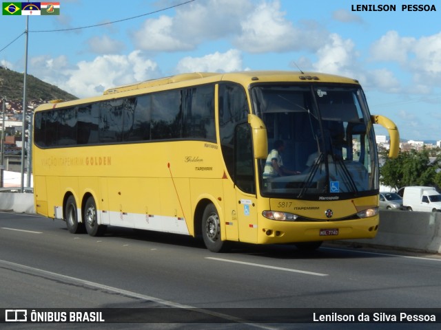 Viação Itapemirim 5817 na cidade de Caruaru, Pernambuco, Brasil, por Lenilson da Silva Pessoa. ID da foto: 7173058.