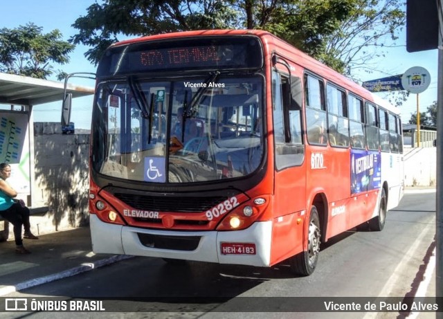 Saritur - Santa Rita Transporte Urbano e Rodoviário 90282 na cidade de Ribeirão das Neves, Minas Gerais, Brasil, por Vicente de Paulo Alves. ID da foto: 7172642.