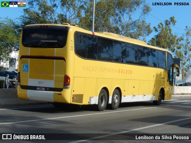 Viação Itapemirim 5817 na cidade de Caruaru, Pernambuco, Brasil, por Lenilson da Silva Pessoa. ID da foto: 7176074.