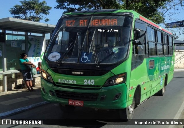 Saritur - Santa Rita Transporte Urbano e Rodoviário 245 na cidade de Ribeirão das Neves, Minas Gerais, Brasil, por Vicente de Paulo Alves. ID da foto: 7175695.