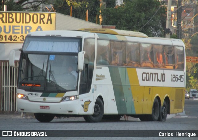 Empresa Gontijo de Transportes 12645 na cidade de Coronel Fabriciano, Minas Gerais, Brasil, por Carlos  Henrique. Número da foto: #7176364.