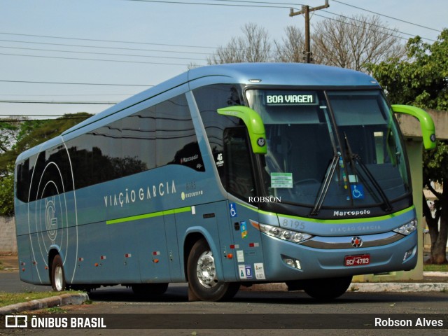 Viação Garcia 8195 na cidade de Paranavaí, Paraná, Brasil, por Robson Alves. Número da foto: #7176252.