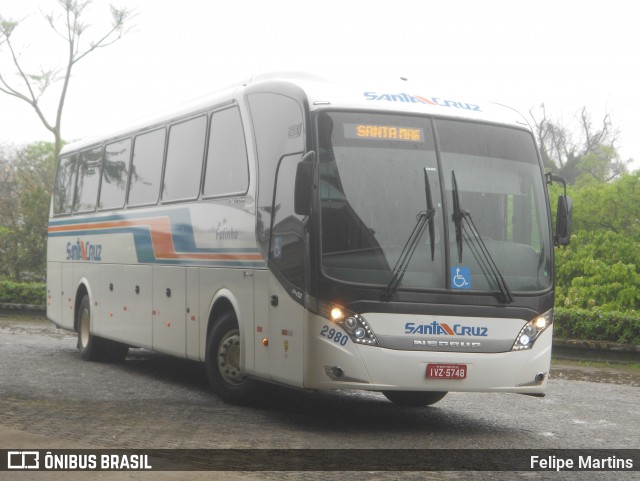 VUSC - Viação União Santa Cruz 2980 na cidade de Santa Maria, Rio Grande do Sul, Brasil, por Felipe Martins. ID da foto: 7176922.