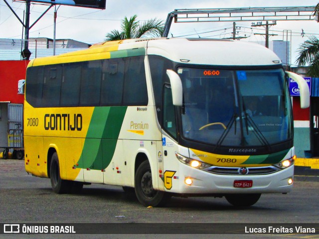 Empresa Gontijo de Transportes 7080 na cidade de Feira de Santana, Bahia, Brasil, por Lucas Freitas Viana. ID da foto: 7177718.