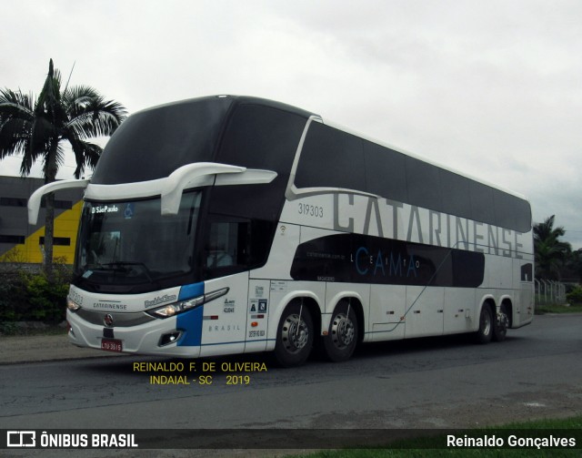 Auto Viação Catarinense 319303 na cidade de Indaial, Santa Catarina, Brasil, por Reinaldo Gonçalves. ID da foto: 7179588.