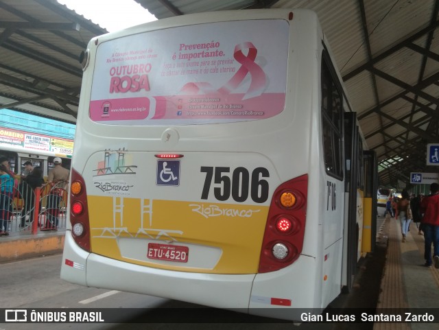 Via Verde Transportes Coletivos 7506 na cidade de Rio Branco, Acre, Brasil, por Gian Lucas  Santana Zardo. Número da foto: #7177019.