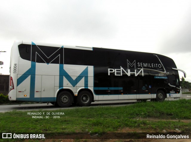 Empresa de Ônibus Nossa Senhora da Penha 59004 na cidade de Indaial, Santa Catarina, Brasil, por Reinaldo Gonçalves. ID da foto: 7179618.