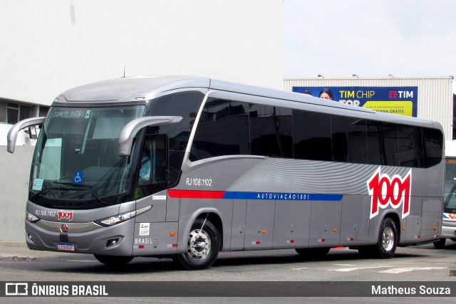 Auto Viação 1001 RJ 108.1102 na cidade de Rio de Janeiro, Rio de Janeiro, Brasil, por Matheus Souza. Número da foto: #7179752.