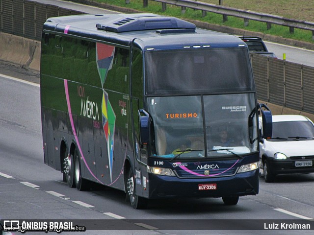 Nova América Turismo 2100 na cidade de Aparecida, São Paulo, Brasil, por Luiz Krolman. Número da foto: #7179893.